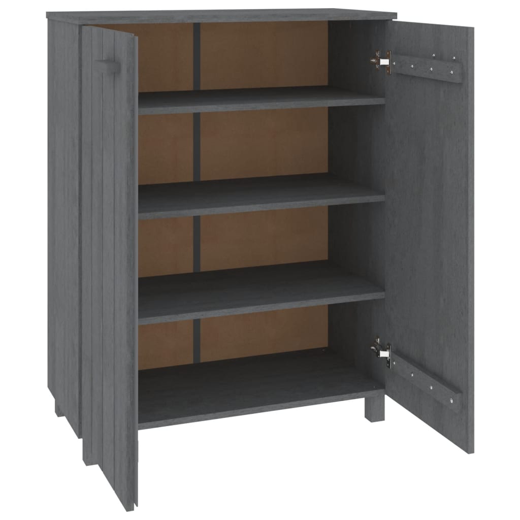 Schoenenkast HAMAR 85x40x108 cm massief grenenhout donkergrijs Schoenenrekken | Creëer jouw Trendy Thuis | Gratis bezorgd & Retour | Trendy.nl