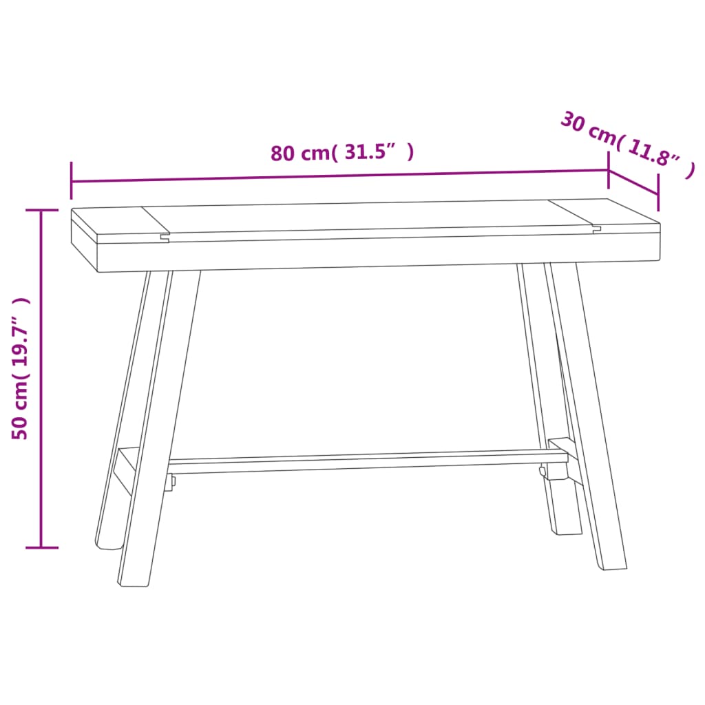 Bankje 80 cm massief teakhout Keuken- & eettafelbanken | Creëer jouw Trendy Thuis | Gratis bezorgd & Retour | Trendy.nl