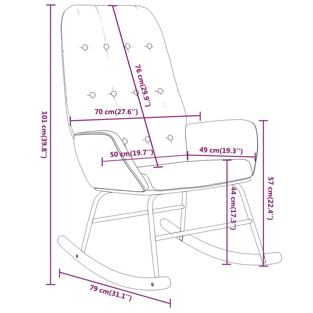 Schommelstoel stof lichtgrijs Schommelstoelen | Creëer jouw Trendy Thuis | Gratis bezorgd & Retour | Trendy.nl