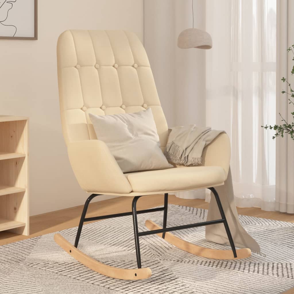 Schommelstoel stof crèmekleurig Schommelstoelen | Creëer jouw Trendy Thuis | Gratis bezorgd & Retour | Trendy.nl