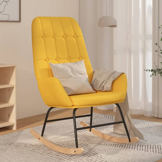 Schommelstoel stof mosterdgeel Schommelstoelen | Creëer jouw Trendy Thuis | Gratis bezorgd & Retour | Trendy.nl