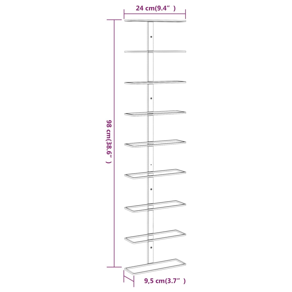 Wijnrekken 2 st wandmontage voor 9 flessen ijzer wit Wijnrekken | Creëer jouw Trendy Thuis | Gratis bezorgd & Retour | Trendy.nl