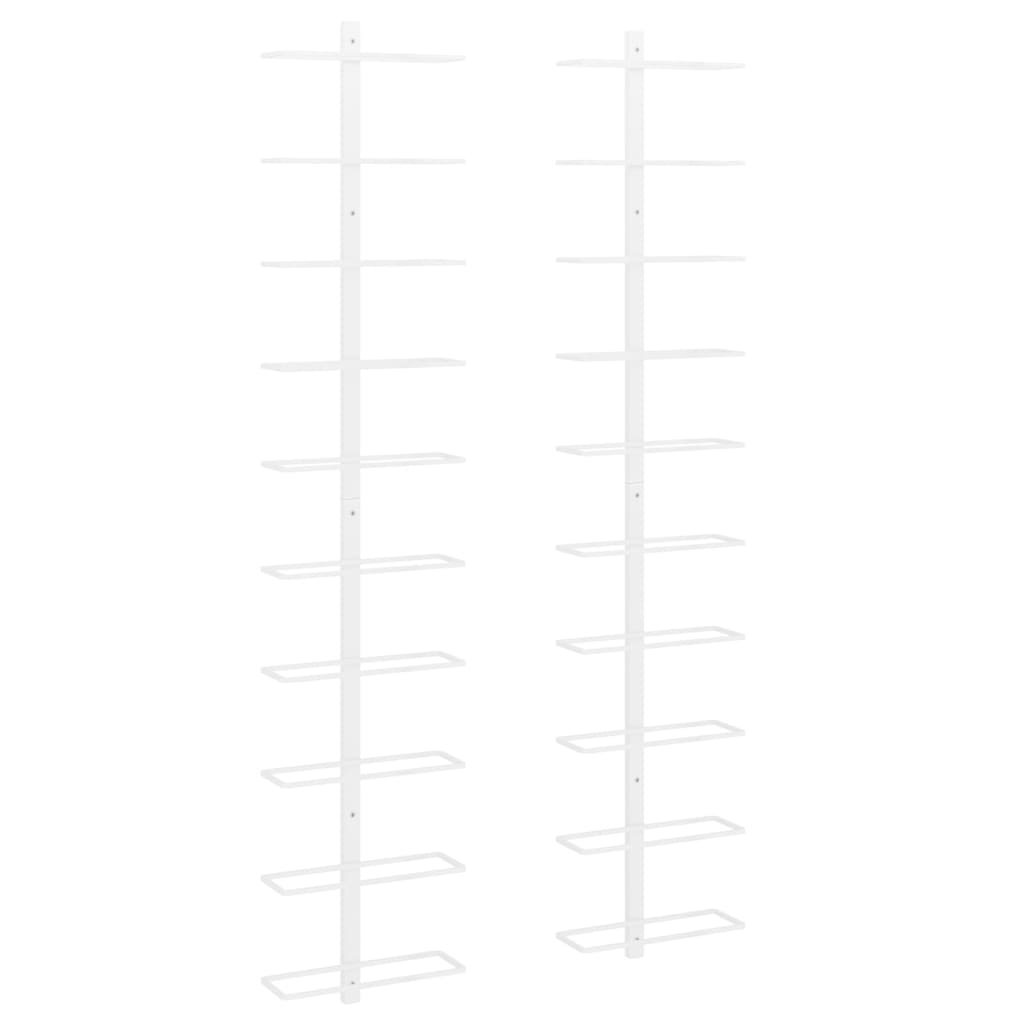 Wijnrekken 2 st voor 10 flessen wandmontage metaal wit Wijnrekken | Creëer jouw Trendy Thuis | Gratis bezorgd & Retour | Trendy.nl