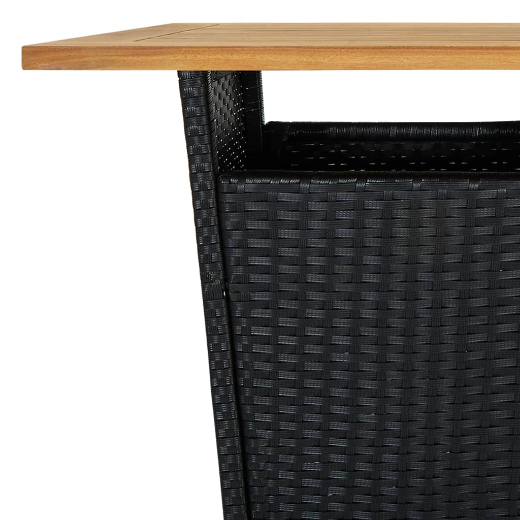 3-delige Tuinbarset met kussens poly rattan zwart Tuinsets | Creëer jouw Trendy Thuis | Gratis bezorgd & Retour | Trendy.nl