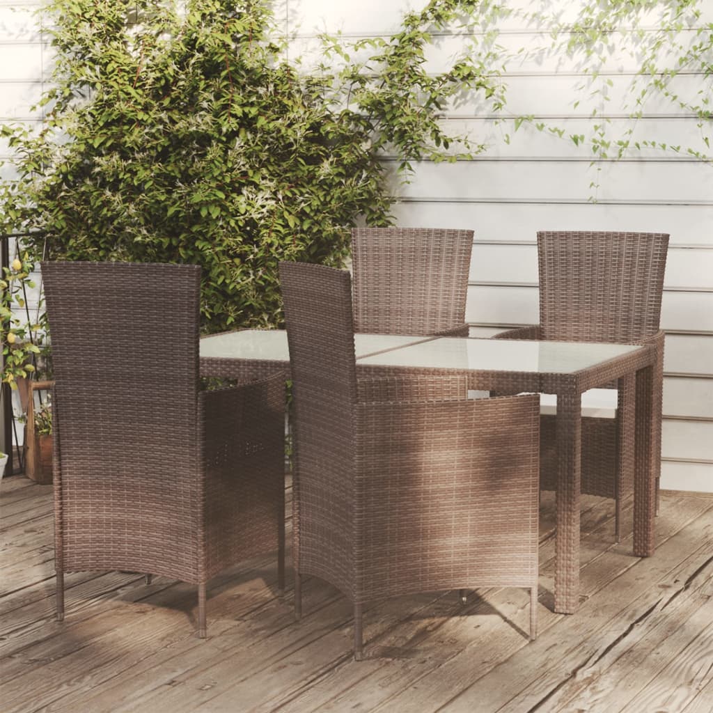 5-delige Tuinset met kussens poly rattan bruin Tuinsets | Creëer jouw Trendy Thuis | Gratis bezorgd & Retour | Trendy.nl