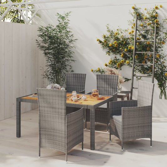 5-delige Tuinset met kussens poly rattan grijs Tuinsets | Creëer jouw Trendy Thuis | Gratis bezorgd & Retour | Trendy.nl