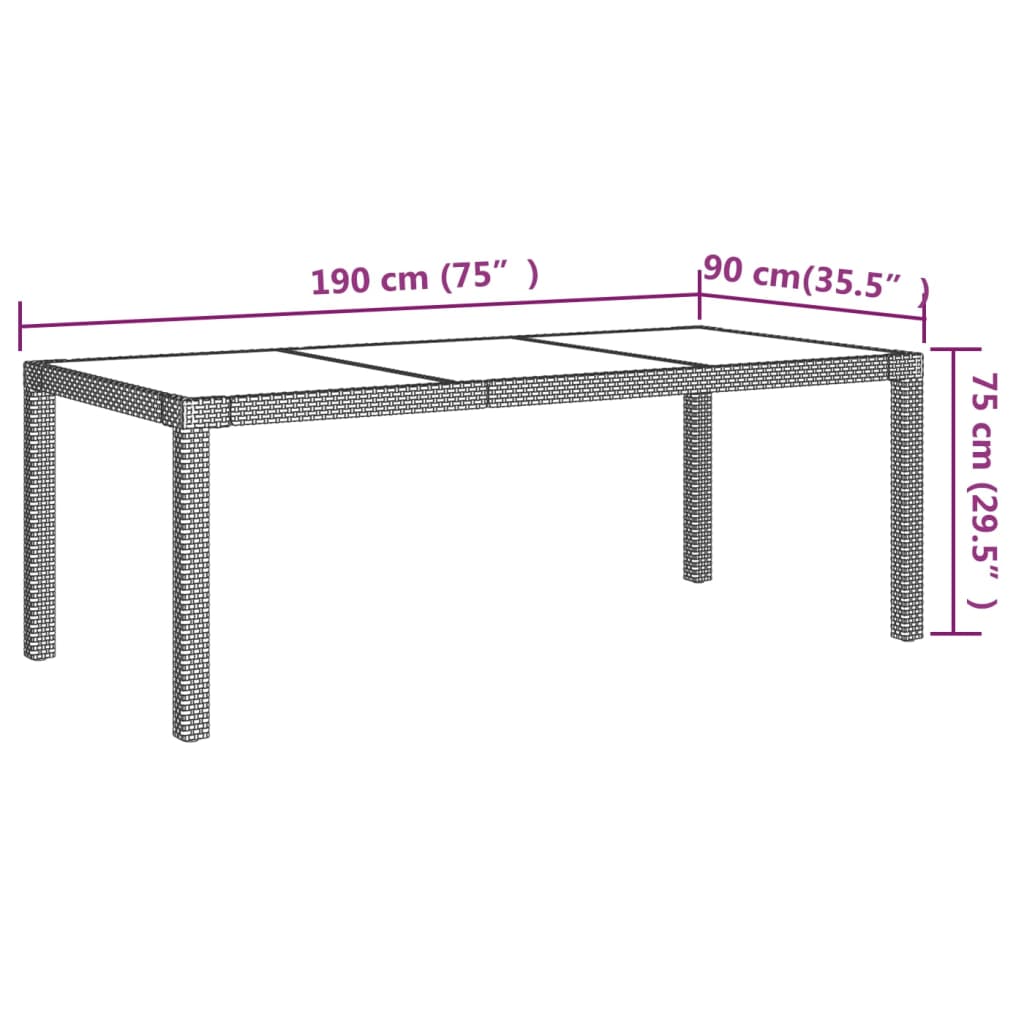 7-delige Tuinset met kussens poly rattan zwart en grijs Tuinsets | Creëer jouw Trendy Thuis | Gratis bezorgd & Retour | Trendy.nl