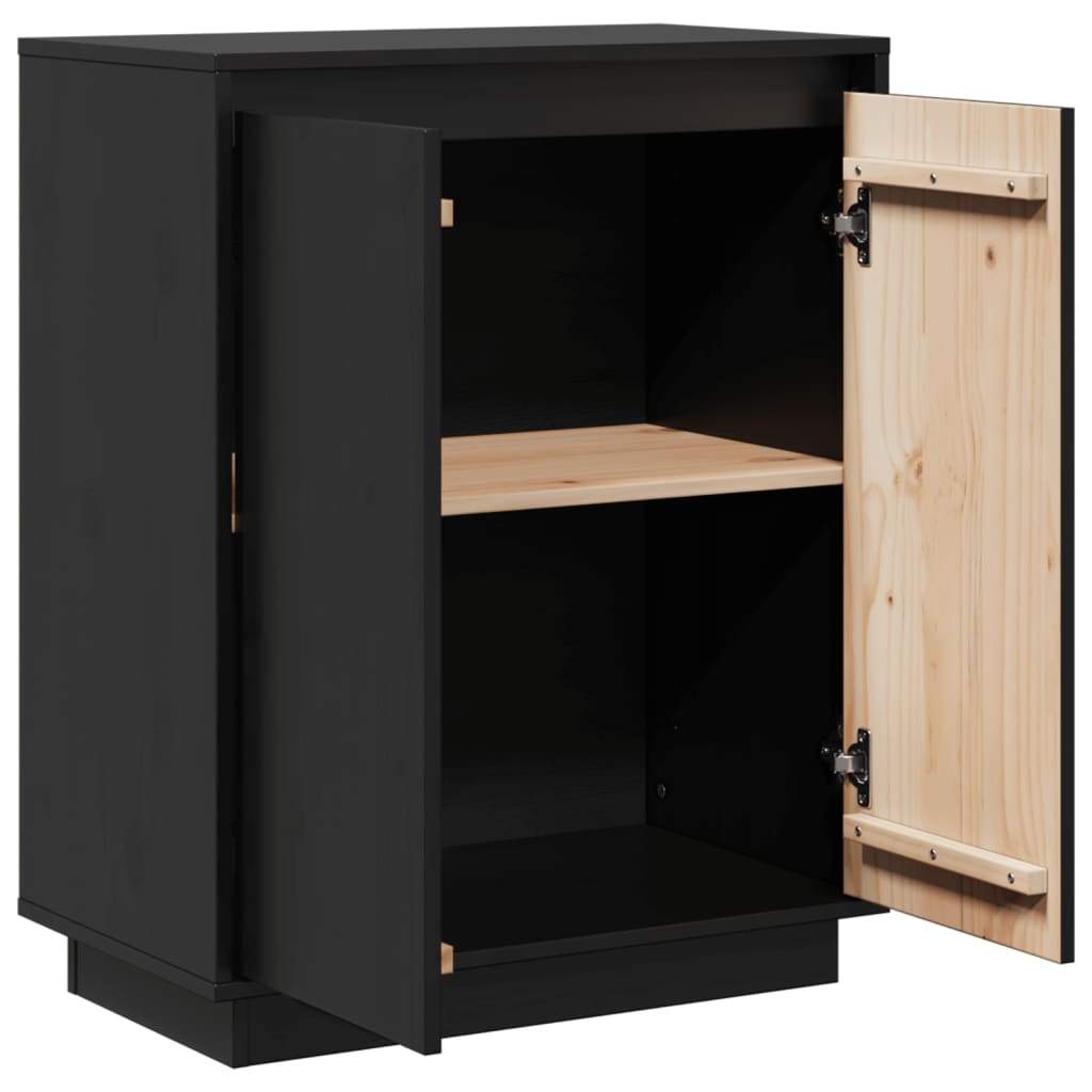 Dressoir 60x34x75 cm massief grenenhout zwart Dressoirs & buffetkasten | Creëer jouw Trendy Thuis | Gratis bezorgd & Retour | Trendy.nl