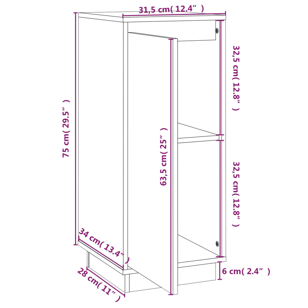 "Hoge kwaliteit witte dressoirs van massief grenenhout - Set van 2 stuks - Afmetingen: 31,5x34x75 cm" Dressoirs & buffetkasten | Creëer jouw Trendy Thuis | Gratis bezorgd & Retour | Trendy.nl