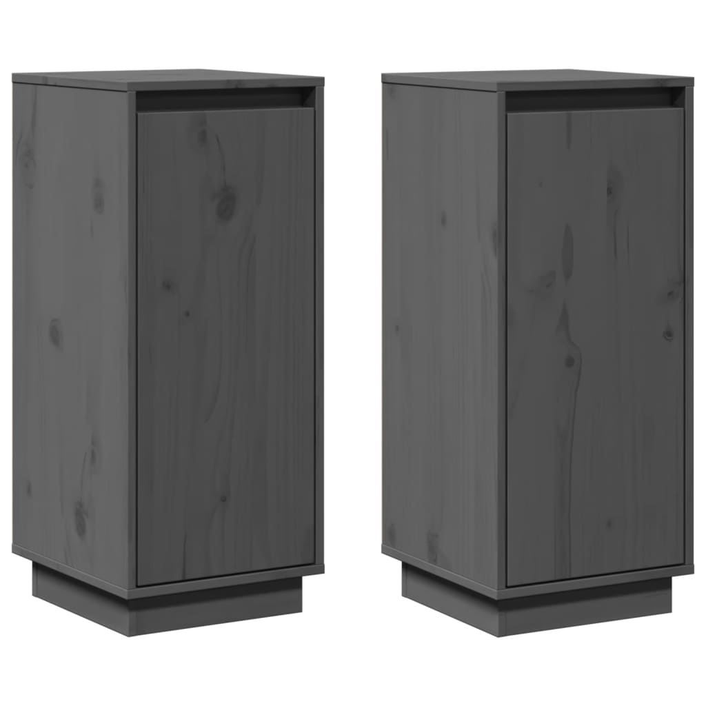 Twee grijze dressoirs van massief grenenhout - afmeting 31,5x34x75 cm Dressoirs & buffetkasten | Creëer jouw Trendy Thuis | Gratis bezorgd & Retour | Trendy.nl