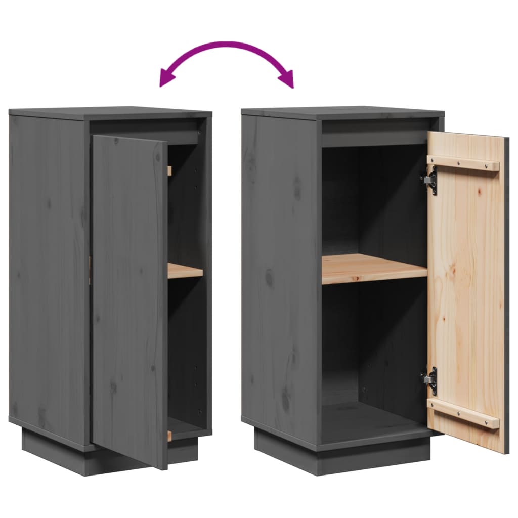 Twee grijze dressoirs van massief grenenhout - afmeting 31,5x34x75 cm Dressoirs & buffetkasten | Creëer jouw Trendy Thuis | Gratis bezorgd & Retour | Trendy.nl