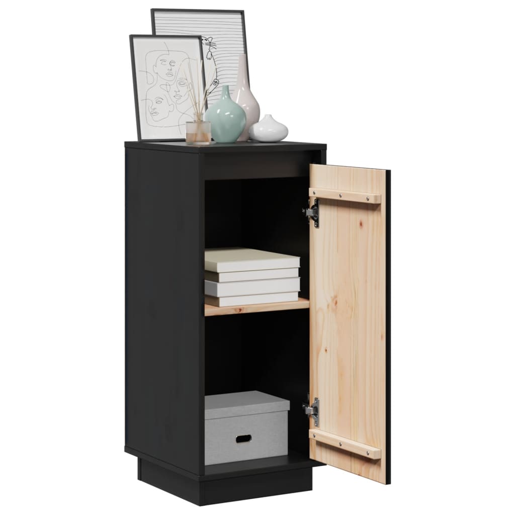 Stijlvolle dressoir set van 2 - Massief grenenhout - Zwart - Afmetingen 31,5x34x75 cm Dressoirs & buffetkasten | Creëer jouw Trendy Thuis | Gratis bezorgd & Retour | Trendy.nl