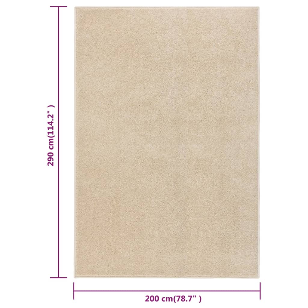 Vloerkleed kortpolig 200x290 cm beige