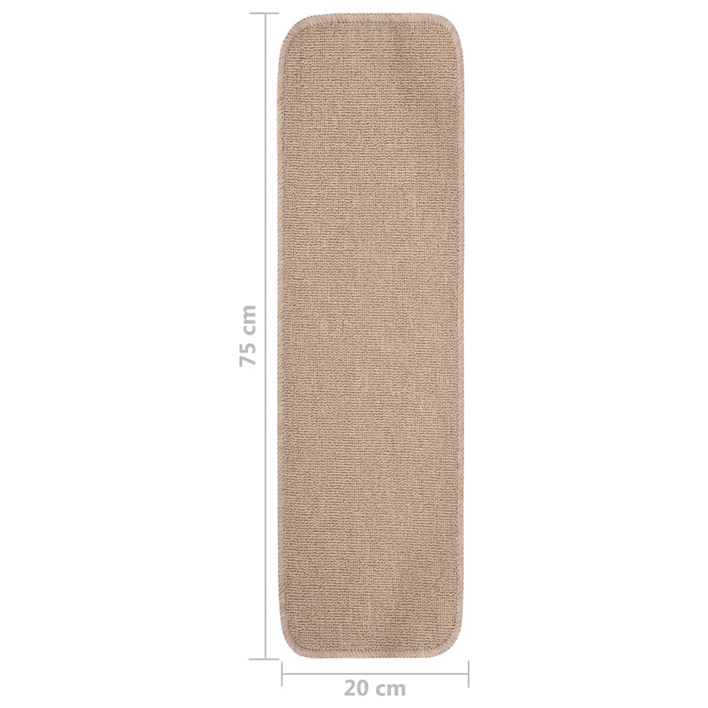 Trapmatten 15 st anti-slip rechthoekig 75x20 cm beige Trapmatten | Creëer jouw Trendy Thuis | Gratis bezorgd & Retour | Trendy.nl