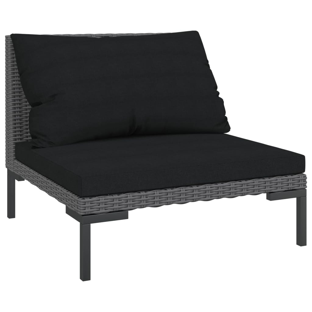 Tuinbanken 2 st met kussens halfrond poly rattan Modulaire tuinbanken | Creëer jouw Trendy Thuis | Gratis bezorgd & Retour | Trendy.nl