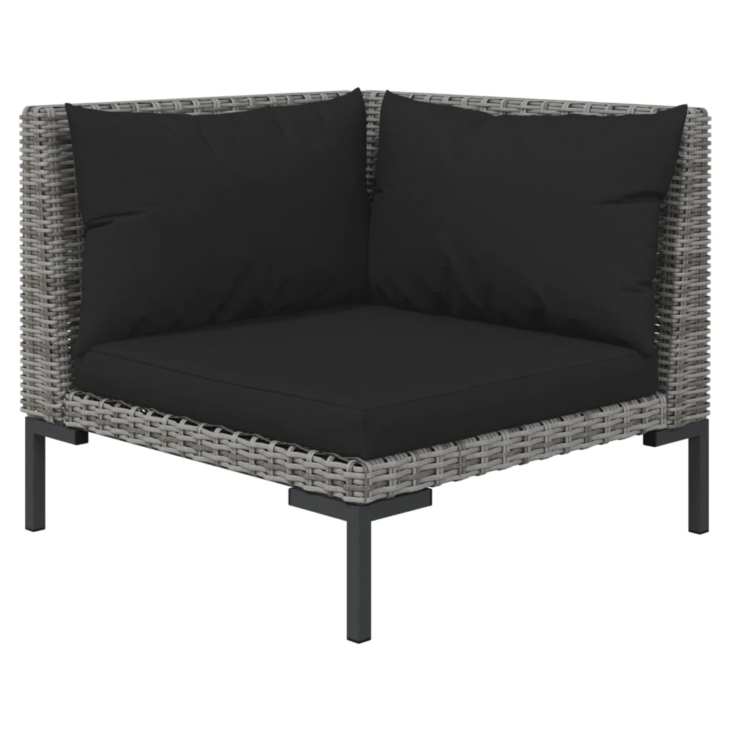 Tuinbanken 2 st met kussens halfrond poly rattan Modulaire tuinbanken | Creëer jouw Trendy Thuis | Gratis bezorgd & Retour | Trendy.nl