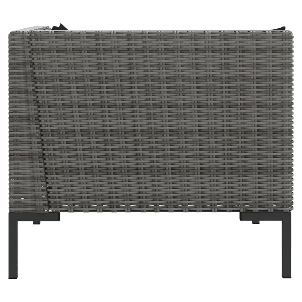 Tuinbanken 2 st met kussens halfrond poly rattan Modulaire tuinbanken | Creëer jouw Trendy Thuis | Gratis bezorgd & Retour | Trendy.nl