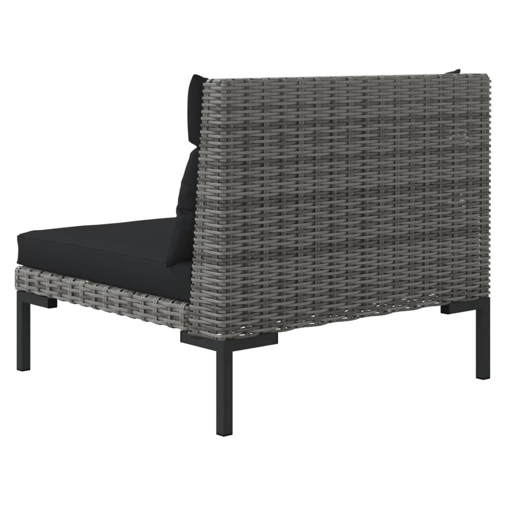 Tuinbanken 2 st met kussens halfrond poly rattan Modulaire tuinbanken | Creëer jouw Trendy Thuis | Gratis bezorgd & Retour | Trendy.nl