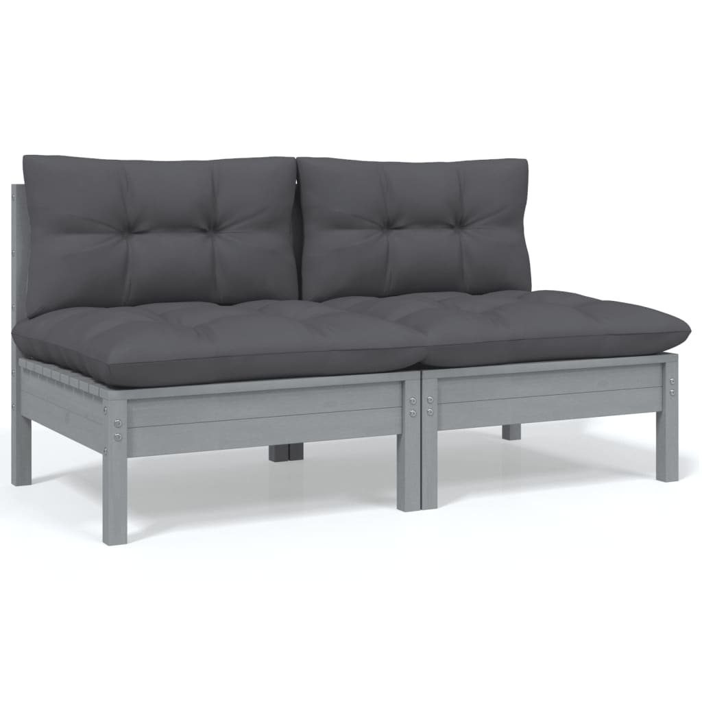 13-delige Loungeset met antracietkleurige kussens grenenhout Tuinsets | Creëer jouw Trendy Thuis | Gratis bezorgd & Retour | Trendy.nl