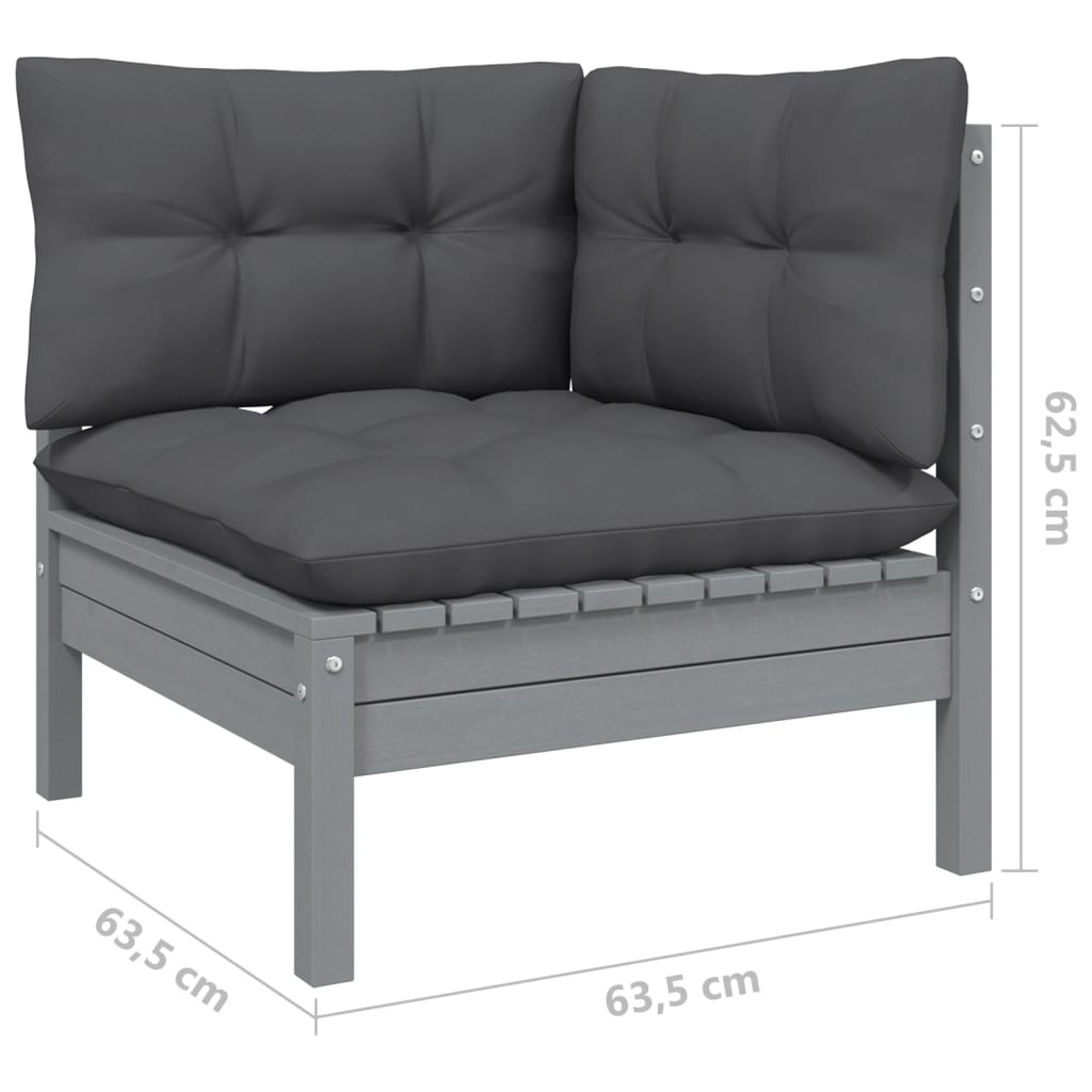 13-delige Loungeset met antracietkleurige kussens grenenhout Tuinsets | Creëer jouw Trendy Thuis | Gratis bezorgd & Retour | Trendy.nl