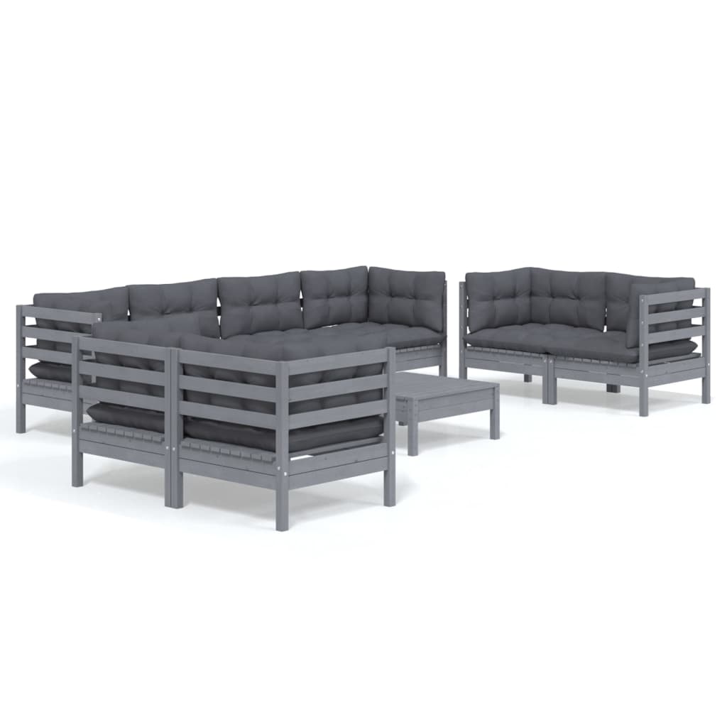 9-delige Loungeset met kussens massief grenenhout Tuinsets | Creëer jouw Trendy Thuis | Gratis bezorgd & Retour | Trendy.nl