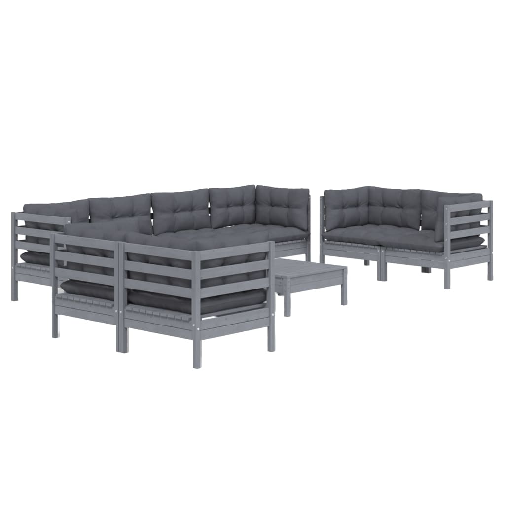 9-delige Loungeset met kussens massief grenenhout Tuinsets | Creëer jouw Trendy Thuis | Gratis bezorgd & Retour | Trendy.nl