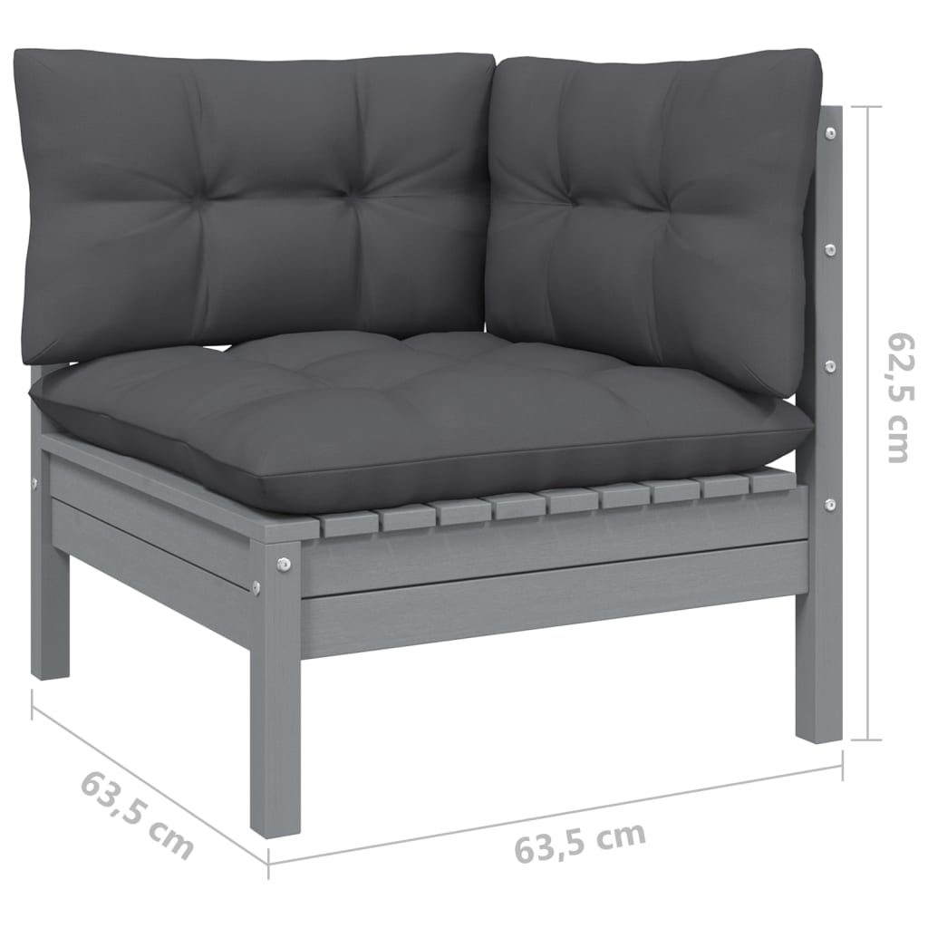 9-delige Loungeset met kussens massief grenenhout Tuinsets | Creëer jouw Trendy Thuis | Gratis bezorgd & Retour | Trendy.nl