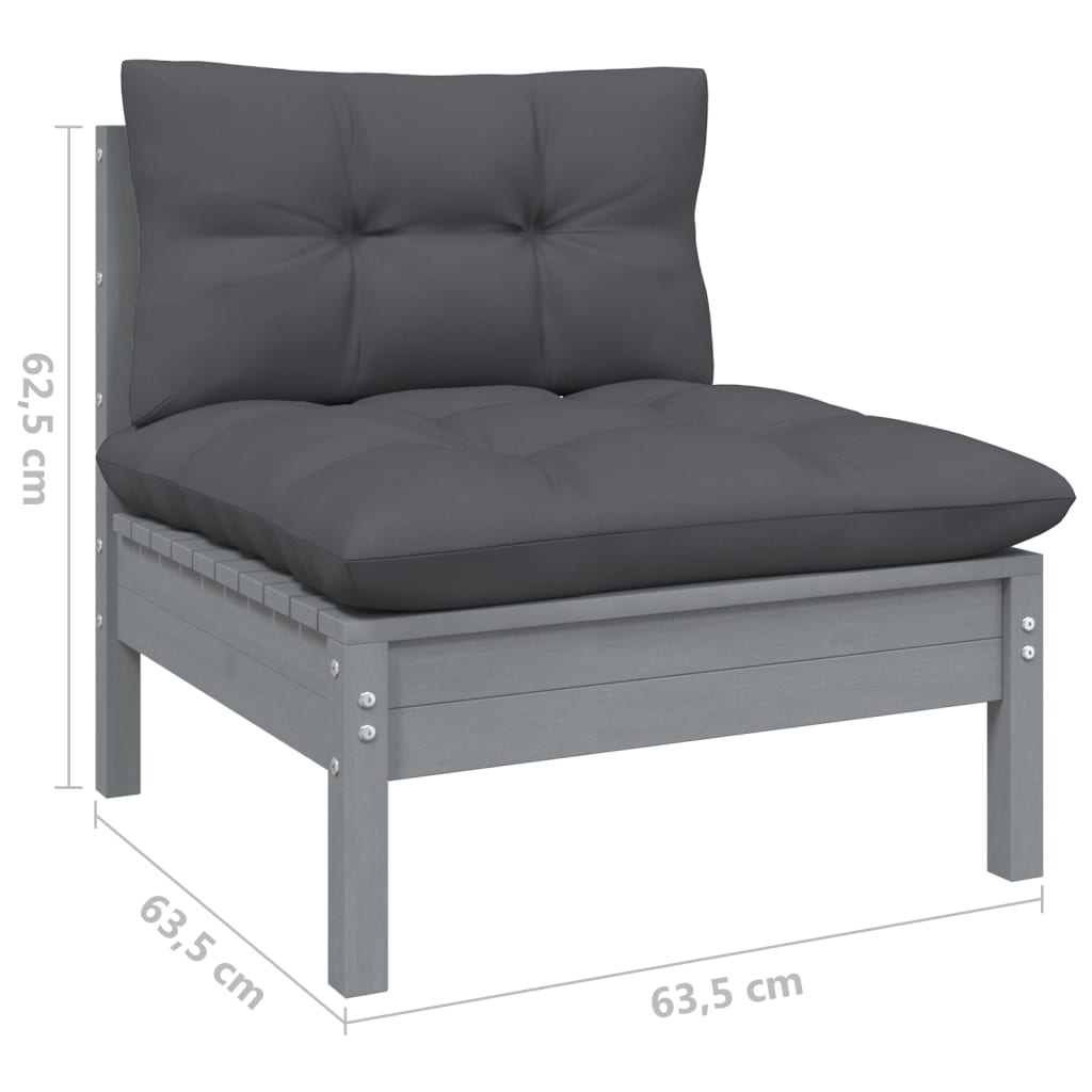 9-delige Loungeset met kussens massief grenenhout Tuinsets | Creëer jouw Trendy Thuis | Gratis bezorgd & Retour | Trendy.nl