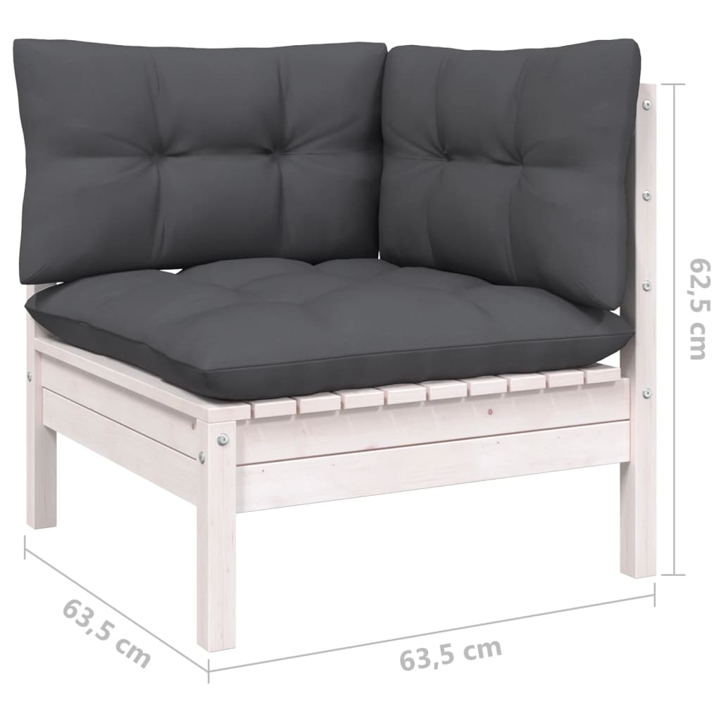 13-delige Loungeset met kussens massief grenenhout wit Tuinsets | Creëer jouw Trendy Thuis | Gratis bezorgd & Retour | Trendy.nl