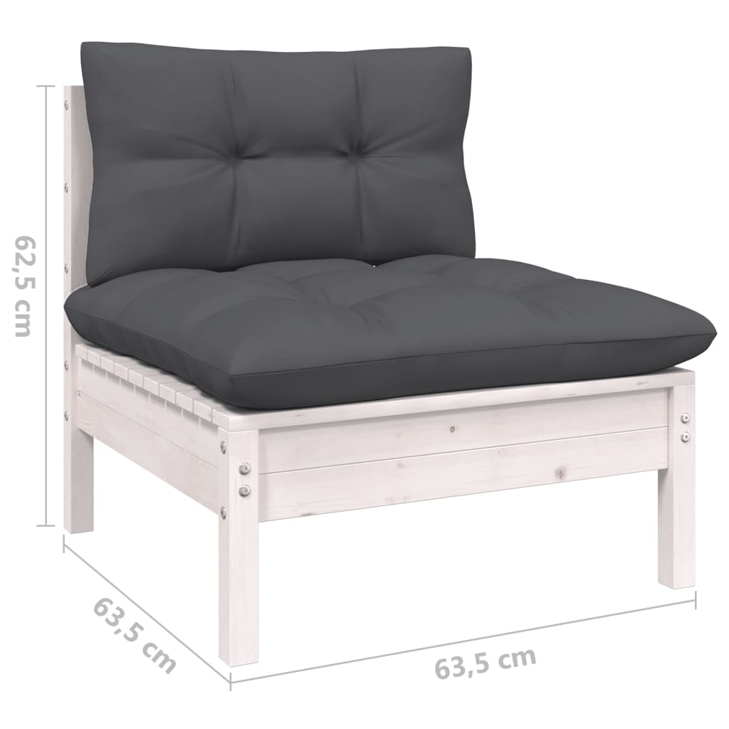 14-delige Loungeset met kussens massief grenenhout wit Tuinsets | Creëer jouw Trendy Thuis | Gratis bezorgd & Retour | Trendy.nl