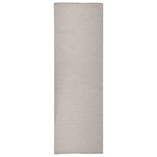 Buitenkleed platgeweven 80x250 cm taupe Vloerkleden | Creëer jouw Trendy Thuis | Gratis bezorgd & Retour | Trendy.nl