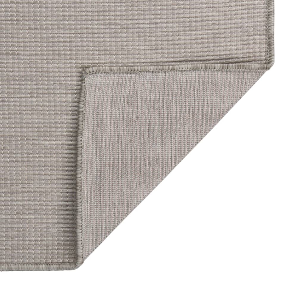 Buitenkleed platgeweven 80x250 cm taupe Vloerkleden | Creëer jouw Trendy Thuis | Gratis bezorgd & Retour | Trendy.nl