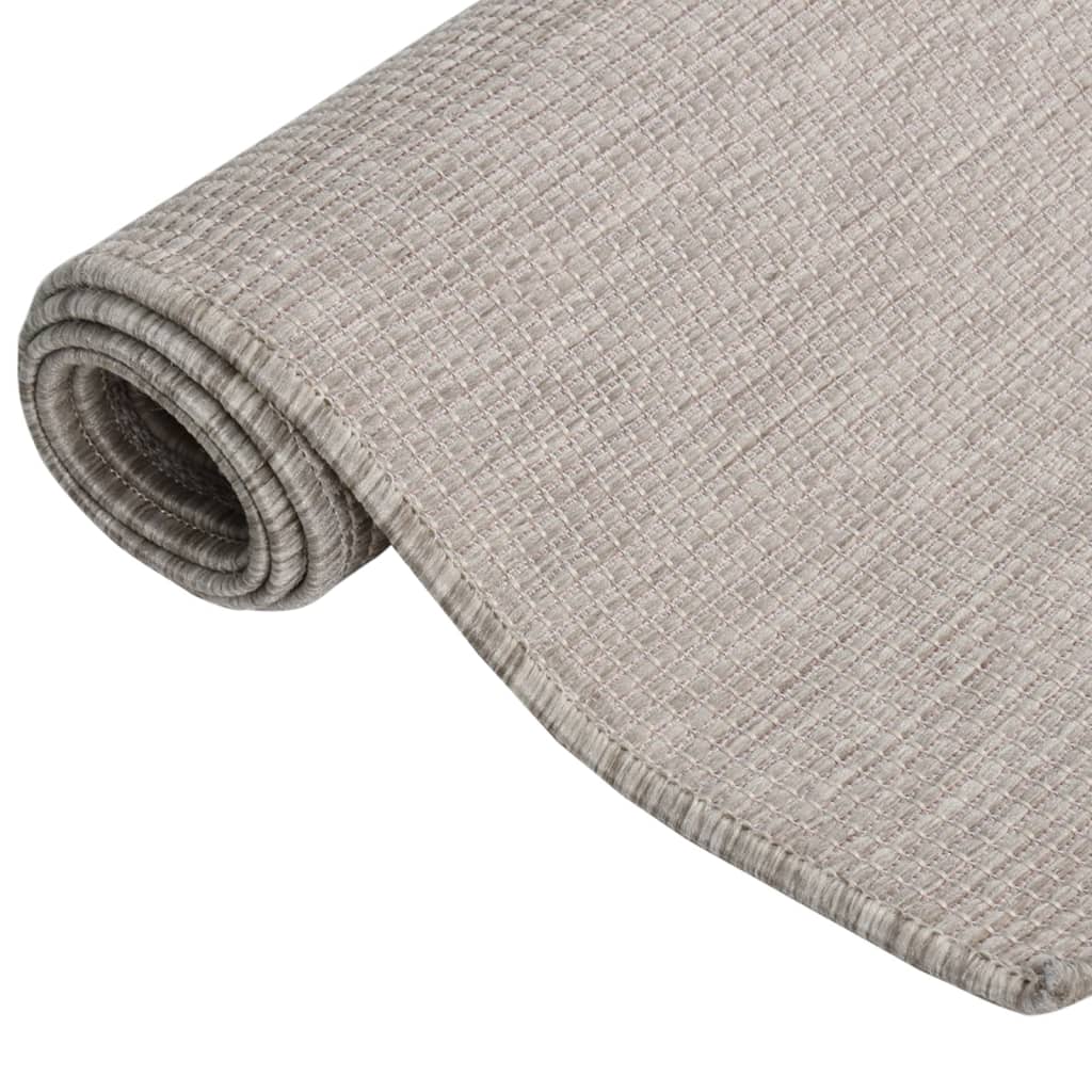 Buitenkleed platgeweven 80x250 cm taupe Vloerkleden | Creëer jouw Trendy Thuis | Gratis bezorgd & Retour | Trendy.nl