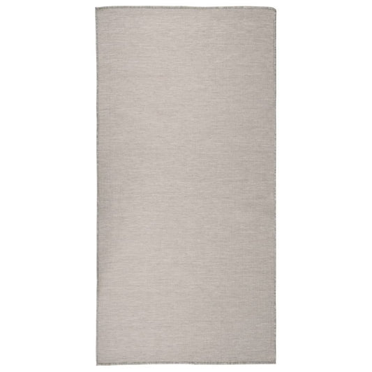 Buitenkleed platgeweven 100x200 cm taupe