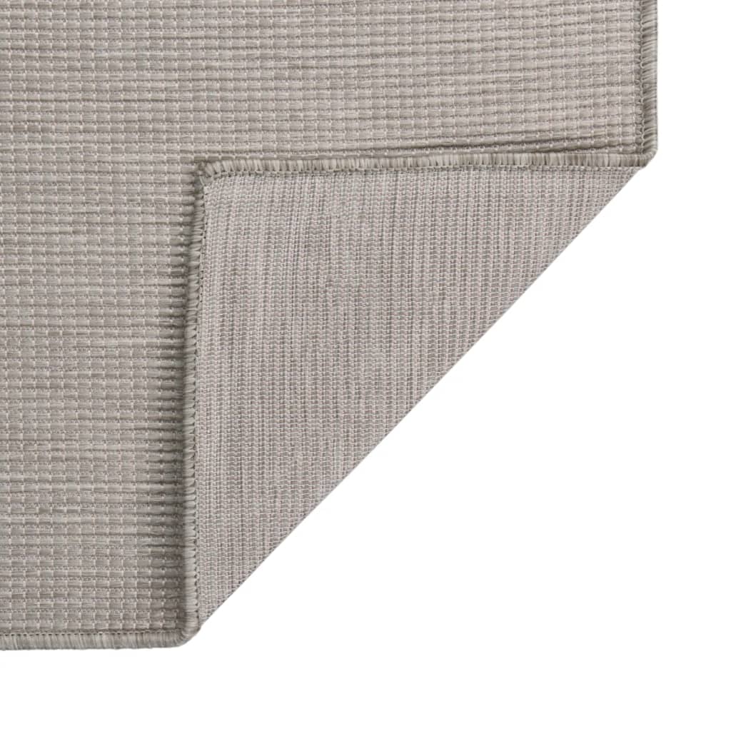 Buitenkleed platgeweven 100x200 cm taupe