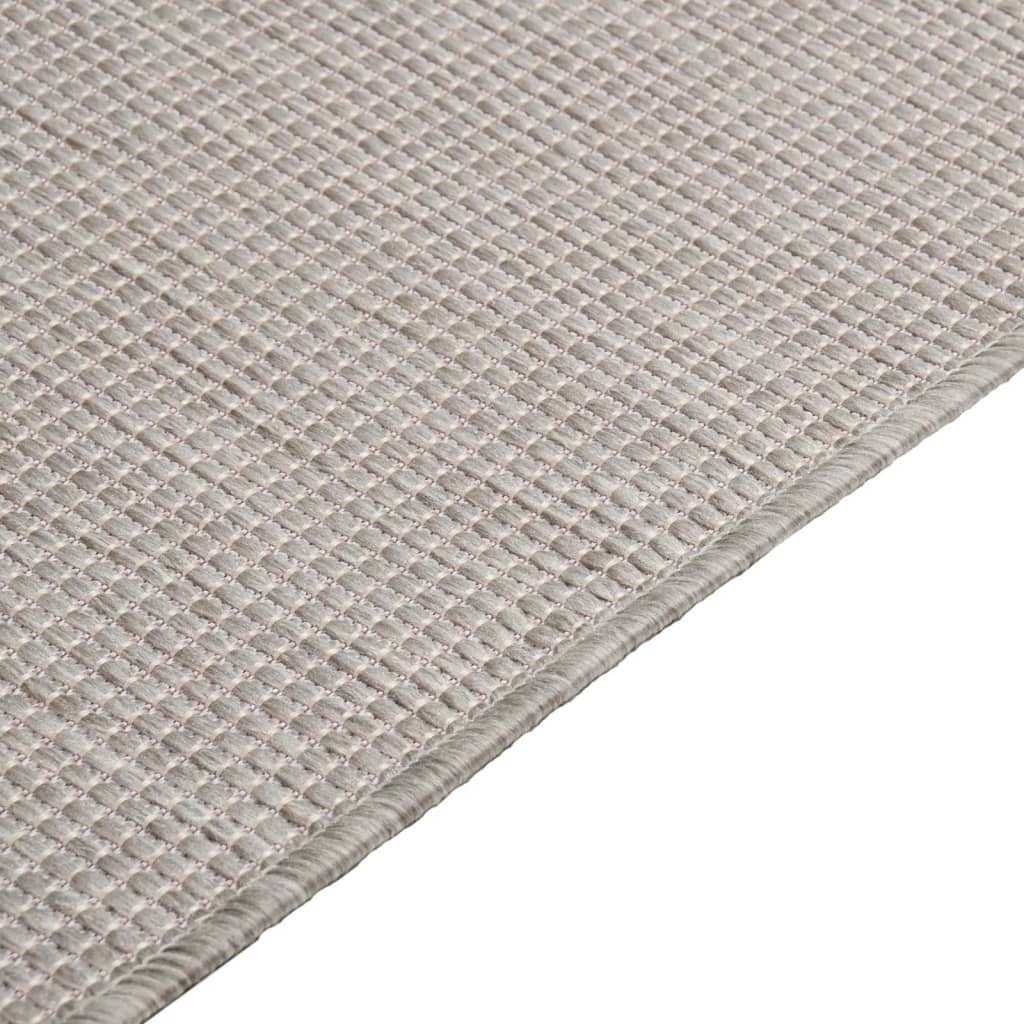 Buitenkleed platgeweven 100x200 cm taupe