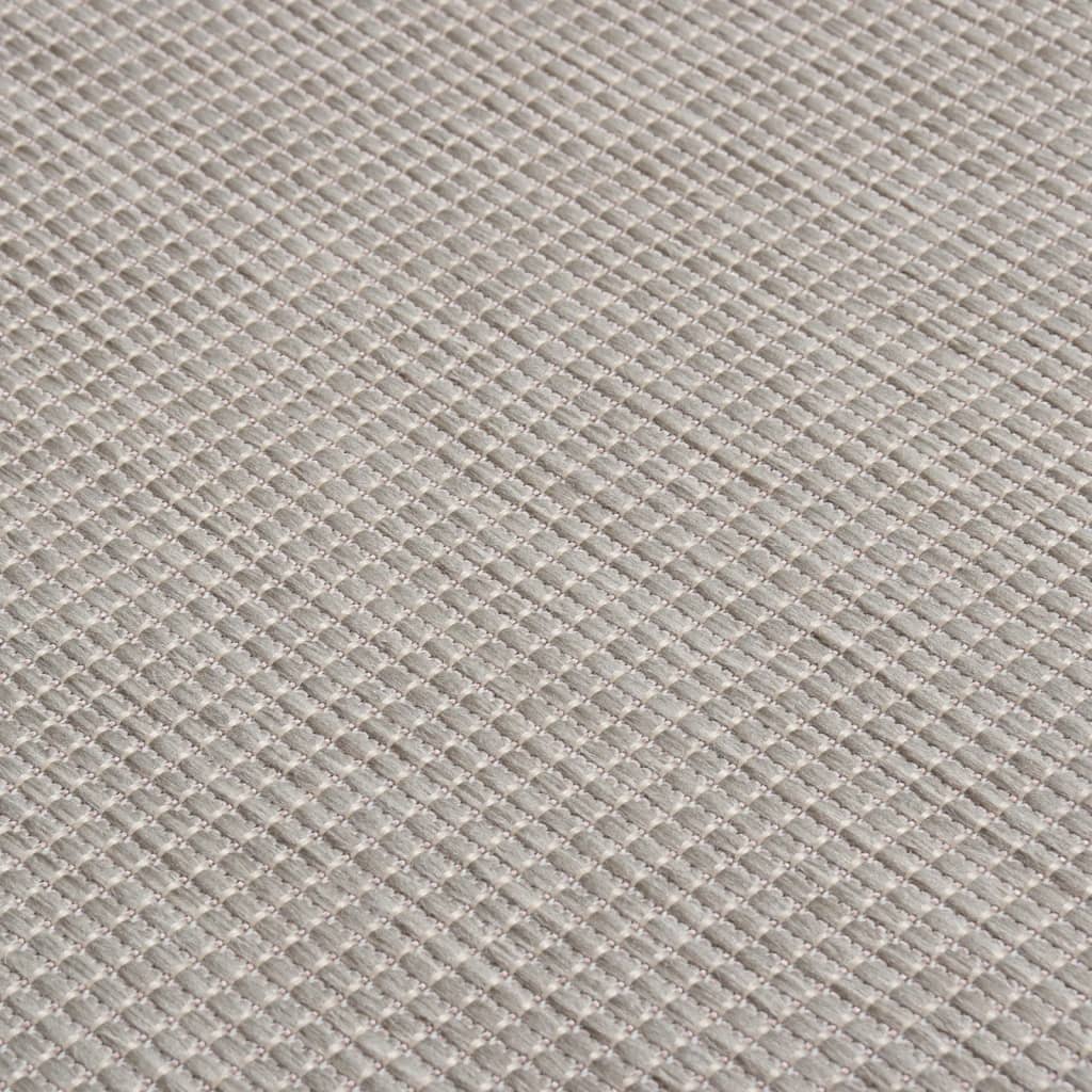 Buitenkleed platgeweven 100x200 cm taupe