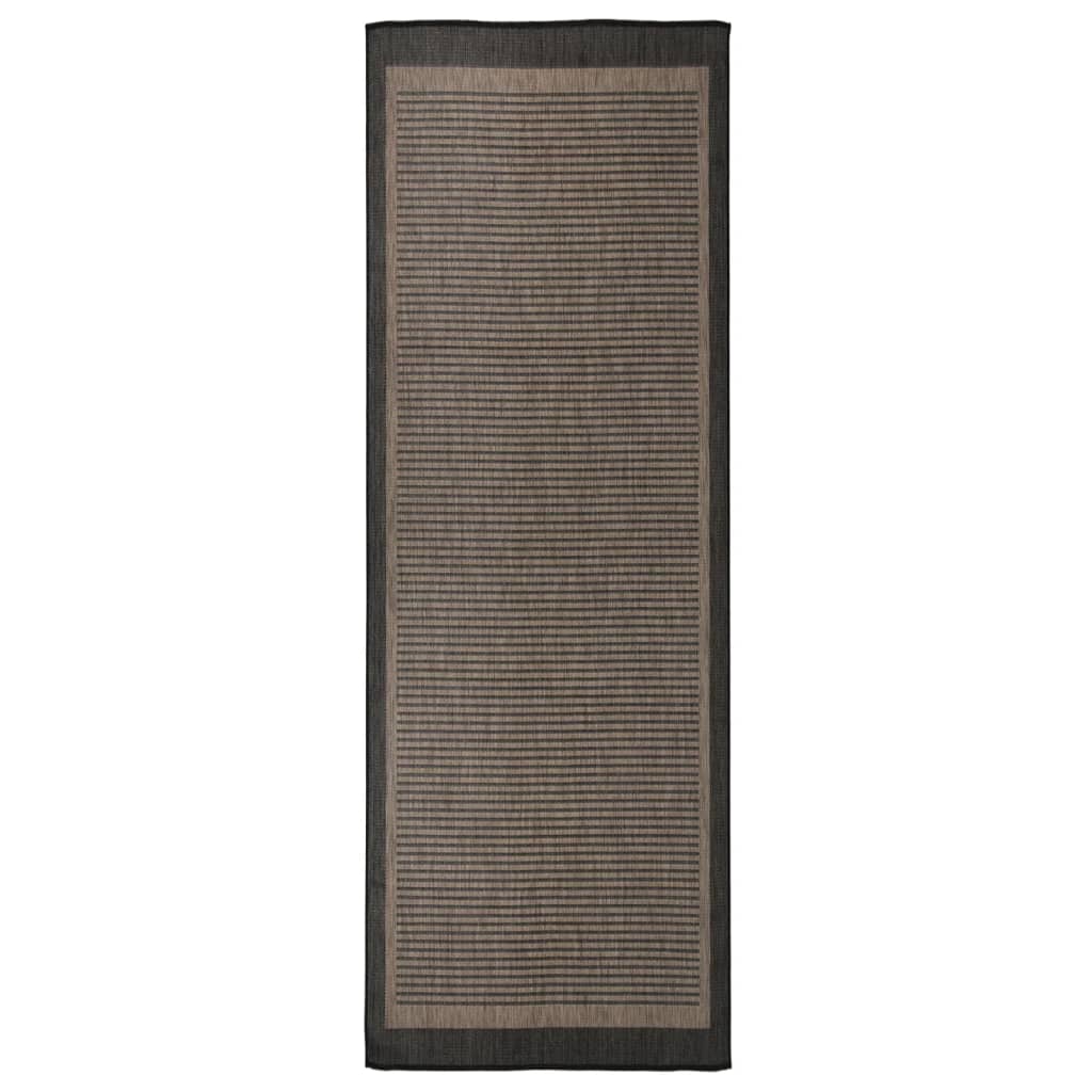 Buitenkleed platgeweven 80x250 cm donkerbruin Vloerkleden | Creëer jouw Trendy Thuis | Gratis bezorgd & Retour | Trendy.nl