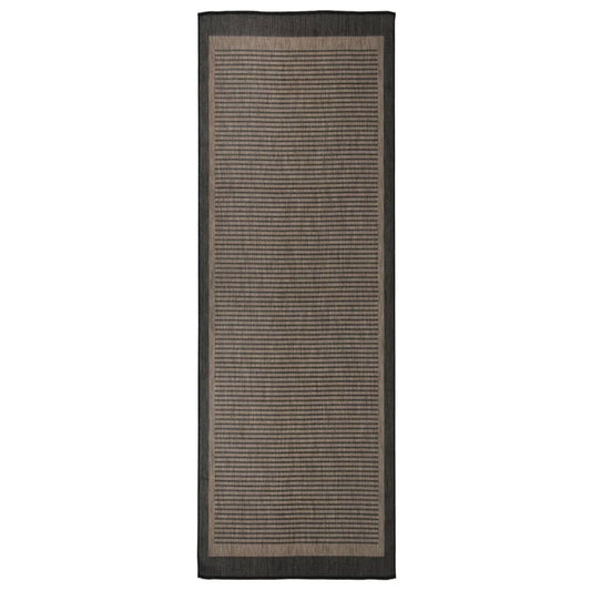 Buitenkleed platgeweven 80x250 cm donkerbruin Vloerkleden | Creëer jouw Trendy Thuis | Gratis bezorgd & Retour | Trendy.nl