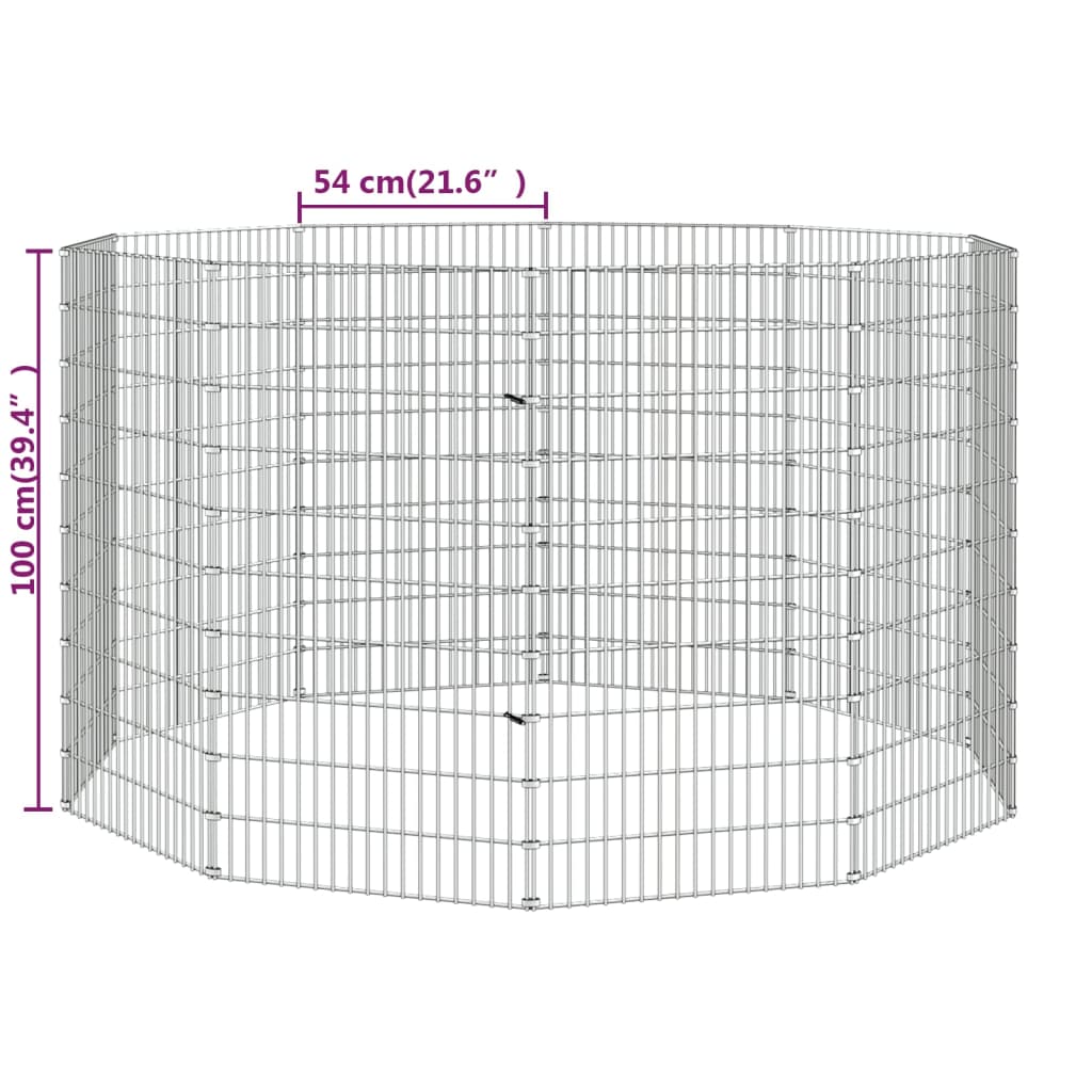 Dierenverblijf 10 panelen 54x100 cm gegalvaniseerd ijzer Kooien & hokken | Creëer jouw Trendy Thuis | Gratis bezorgd & Retour | Trendy.nl