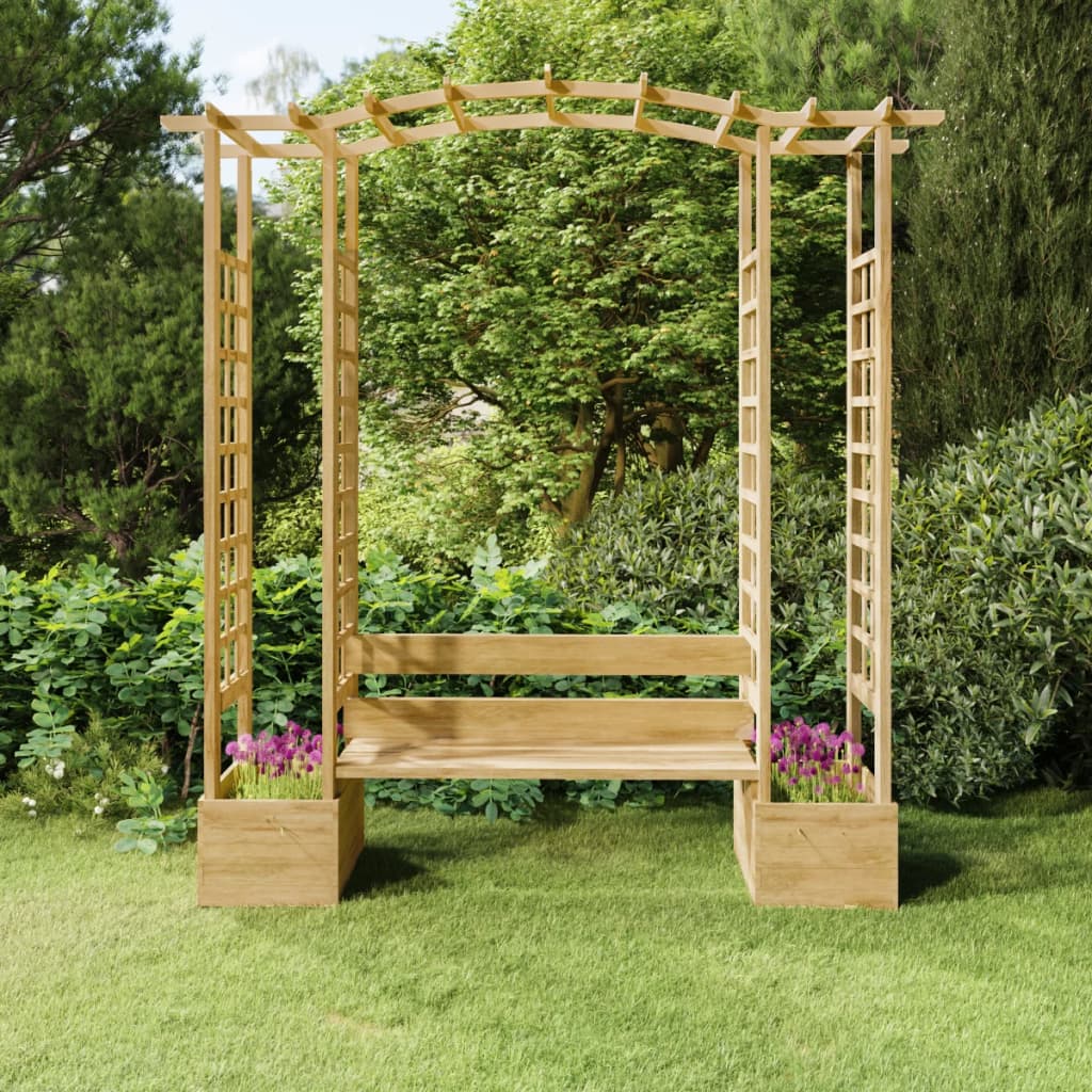 Pergola met bank en plantenbakken geïmpregneerd grenenhout Tuinbogen, latwerk & pergola's | Creëer jouw Trendy Thuis | Gratis bezorgd & Retour | Trendy.nl