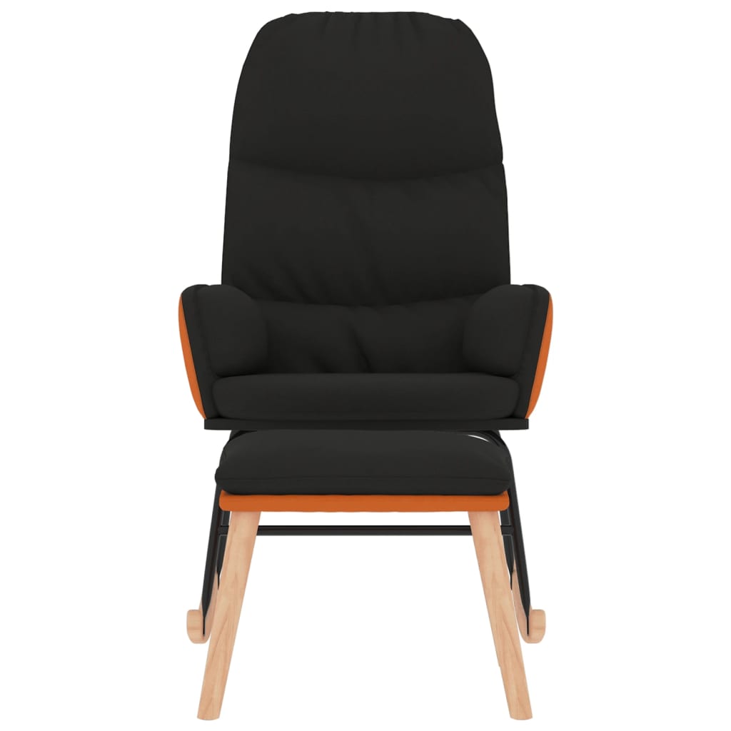 Schommelstoel met voetenbank stof zwart Schommelstoelen | Creëer jouw Trendy Thuis | Gratis bezorgd & Retour | Trendy.nl