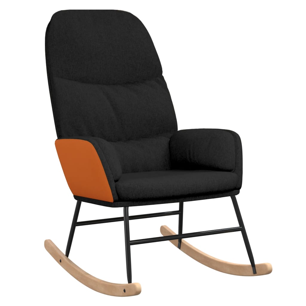 Schommelstoel met voetenbank stof zwart Schommelstoelen | Creëer jouw Trendy Thuis | Gratis bezorgd & Retour | Trendy.nl