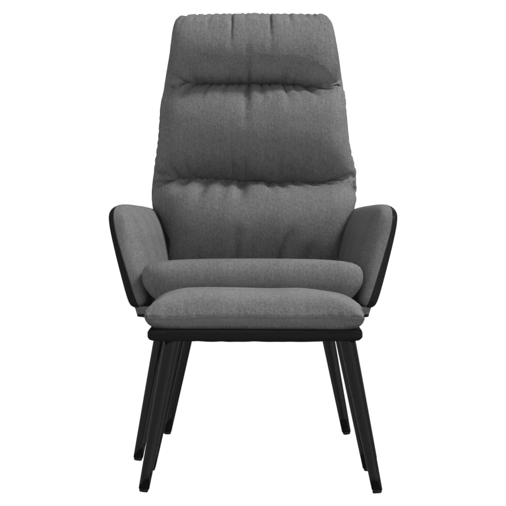 Relaxstoel met voetenbank stof en kunstleer lichtgrijs Fauteuils & Relaxfauteuils | Creëer jouw Trendy Thuis | Gratis bezorgd & Retour | Trendy.nl