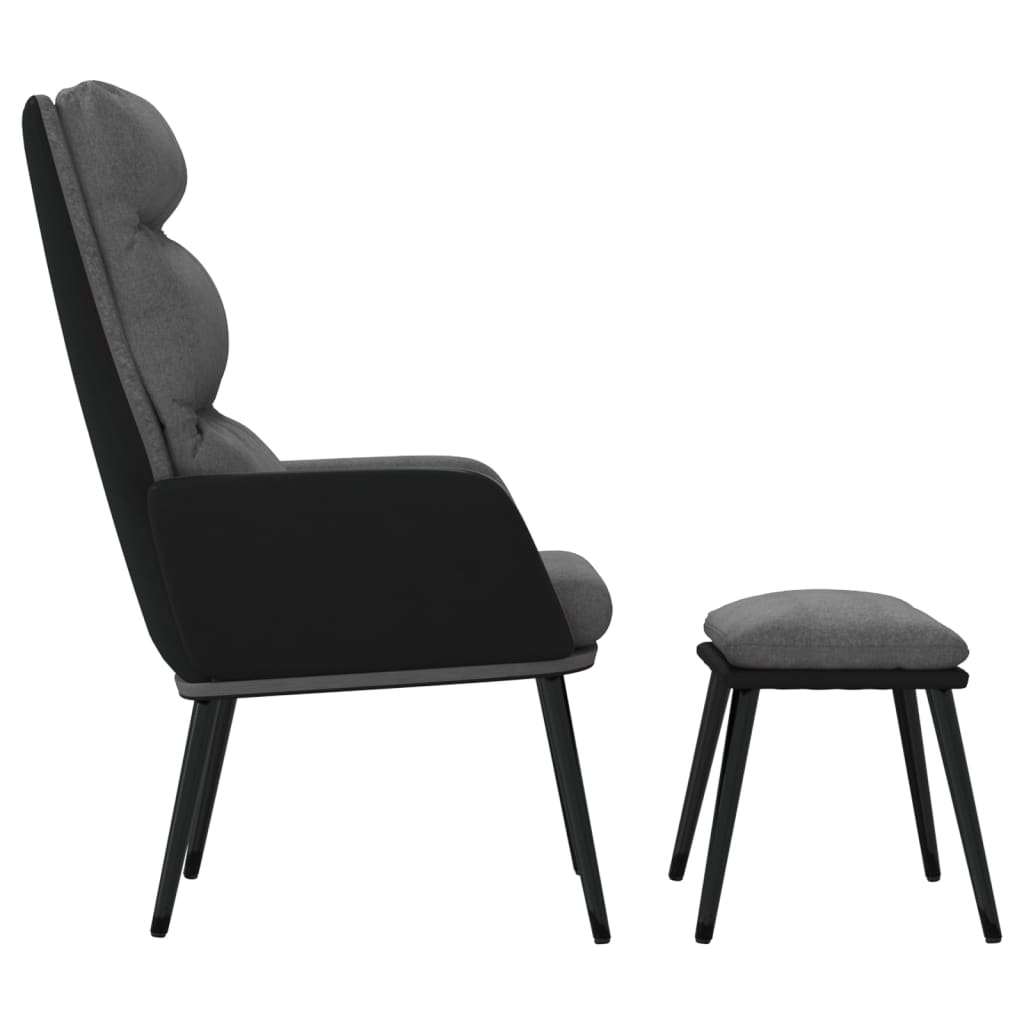 Relaxstoel met voetenbank stof en kunstleer lichtgrijs Fauteuils & Relaxfauteuils | Creëer jouw Trendy Thuis | Gratis bezorgd & Retour | Trendy.nl