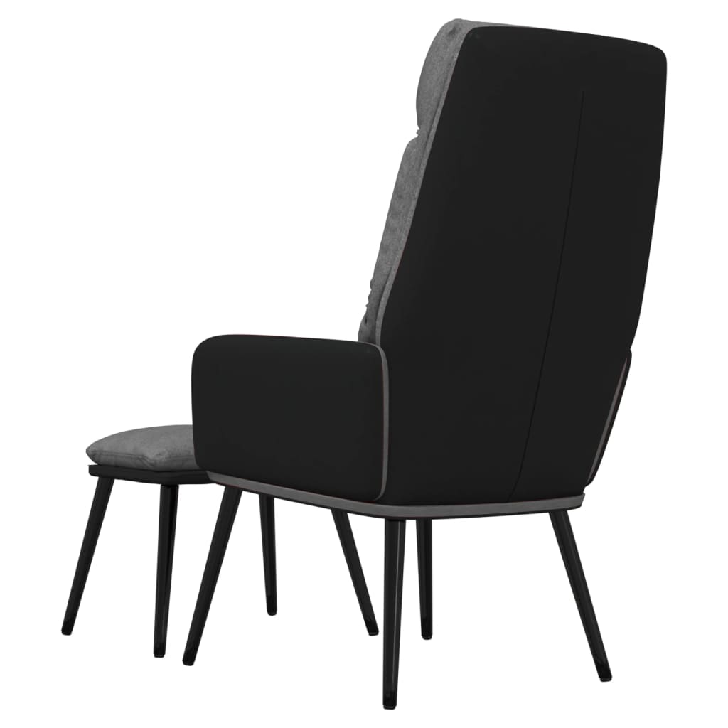 Relaxstoel met voetenbank stof en kunstleer lichtgrijs Fauteuils & Relaxfauteuils | Creëer jouw Trendy Thuis | Gratis bezorgd & Retour | Trendy.nl