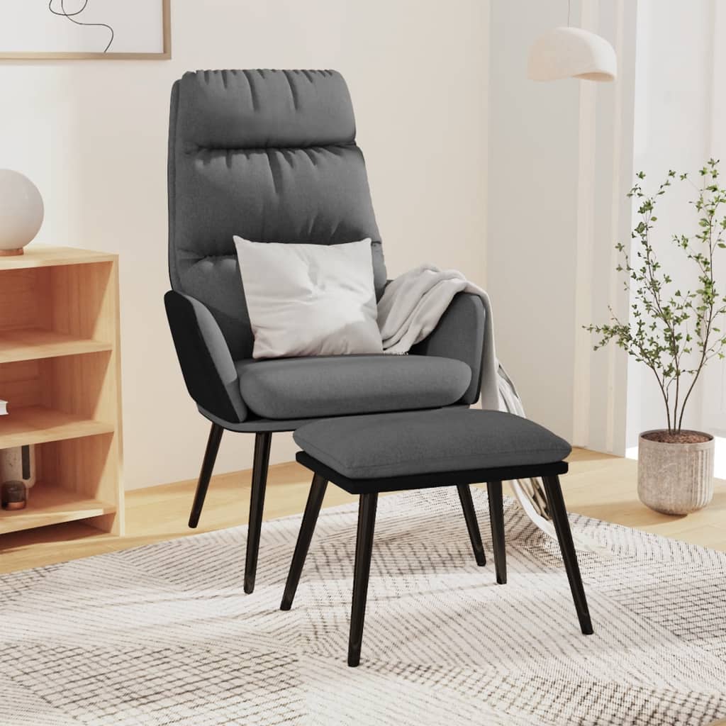 Relaxstoel met voetenbank stof en kunstleer lichtgrijs Fauteuils & Relaxfauteuils | Creëer jouw Trendy Thuis | Gratis bezorgd & Retour | Trendy.nl