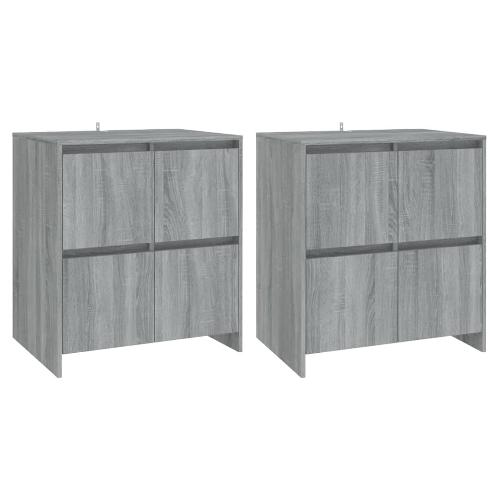 Dressoirs 2 st 70x41x75 cm spaanplaat grijs sonoma eikenkleurig Dressoirs & buffetkasten | Creëer jouw Trendy Thuis | Gratis bezorgd & Retour | Trendy.nl