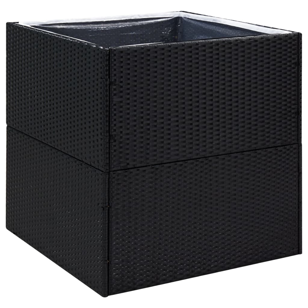 Plantenbak 80x80x80 cm poly rattan zwart Bloempotten & plantenbakken | Creëer jouw Trendy Thuis | Gratis bezorgd & Retour | Trendy.nl