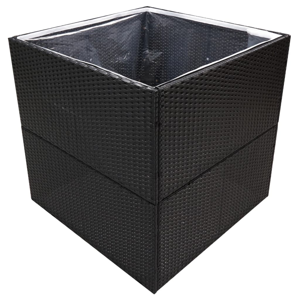 Plantenbak 80x80x80 cm poly rattan zwart Bloempotten & plantenbakken | Creëer jouw Trendy Thuis | Gratis bezorgd & Retour | Trendy.nl